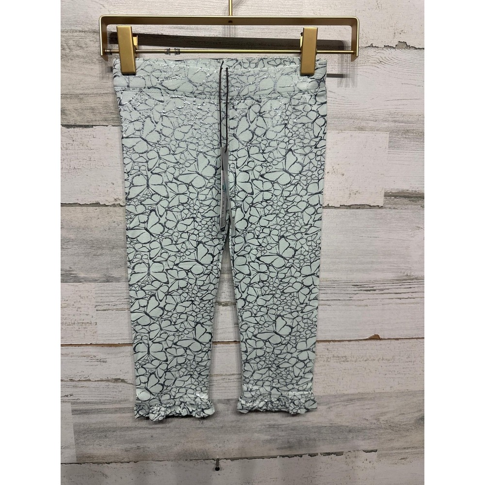 Imoga Leggings Girls Size 5 Mint Green Silver Butterfly Eden Ruffle NWT